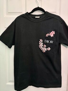 Dior x Kim Jones Sorayama Floral T-Shirt Sz M Black Authentic